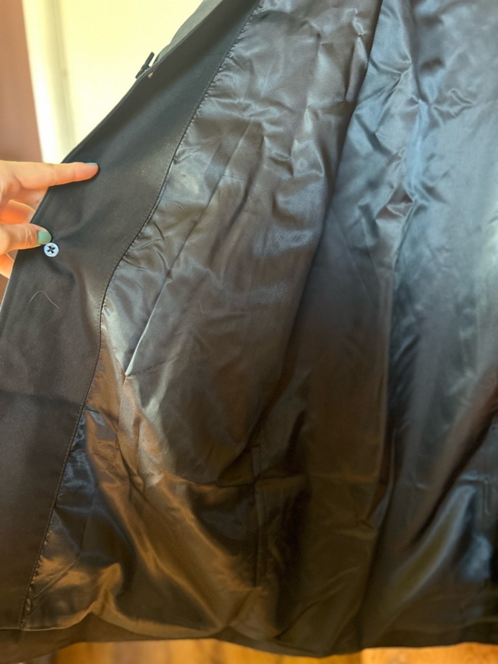 New-with-Tags Banana Republic Black Trench Coat - Picture 5 of 6